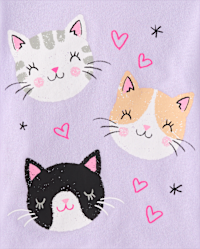 Baby And Toddler Girls Short Sleeve Cat Friends Graphic Tee - PURPLE ...
