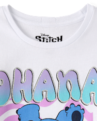 Girls Short Sleeve Stitch Ohana Graphic Tee - WHITE | The