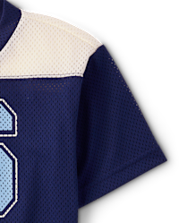 Boys Short Sleeve Quick Dry Graphic Mesh Football Jersey - BLUE