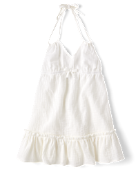 Sugar and Jade Tween Girls Halter Cover-Up White Large 2