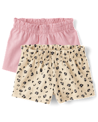【BABYL】BMD FOX APPAREL ショートパンツ Lサイズ Baby Girls Leopard Paperbag Waist Shorts 2-Pack - GRAY | The