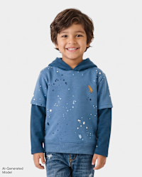 Baby And Toddler Boys Long Sleeve Embroidered Dino Premium Fleece
