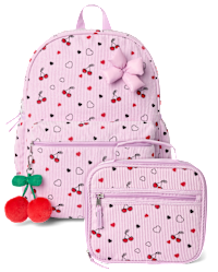 carino ハンドメイド ワイヤーリュック ピンク きのこ Girls Cherry Corduroy Backpack 2-Piece Set - MULTI | The