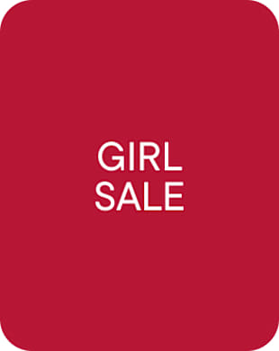 White text reading "GIRL SALE" is centered on a solid red background with rounded corners.