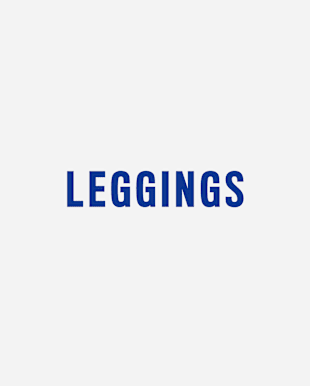 La imagen muestra la palabra "LEGGINGS" en texto azul marino en negrita sobre un fondo blanco liso.