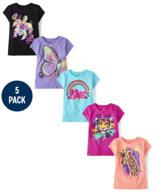 The Children's Place Girls Shirttail Tee, 8-Pack, Sizes XS-XXL