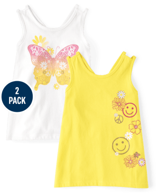 GEORGE Sleeveless Camisole Spaghetti Straps Tank Top (Little Girls or Big  Girls) 4 Pack 