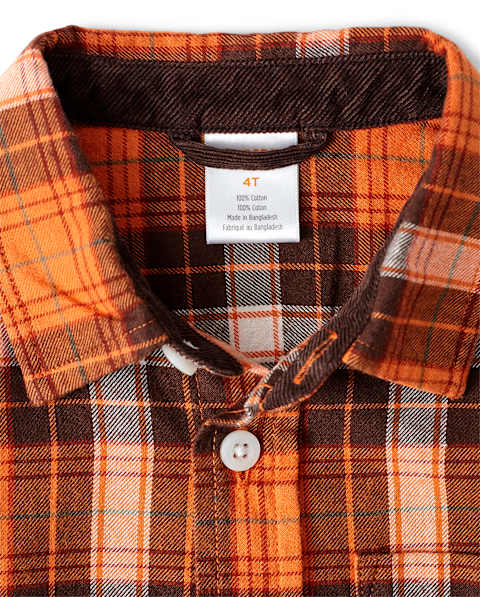 Рубашка Gymboree Plaid Button Up Shirt - Harvest для мальчиков, цвет: Оранжевый