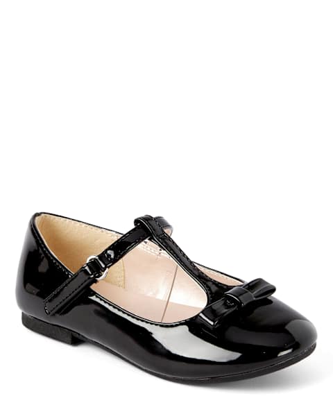 Балетки Gymboree Bow T-Strap Ballet - Picture Perfect для девочек, цвет: Чёрный