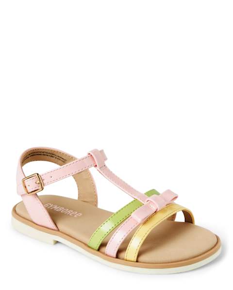 Сандалии Gymboree Bow Sandals - Garden Party для девочек, цвет: Розовый