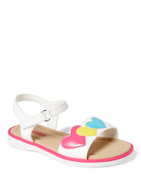 Сандалии Gymboree Glitter Heart Sandals - Sunshine Time для девочек, цвет: Белый