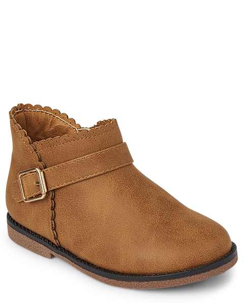 Ботинки Gymboree Scalloped Buckle для девочек, цвет: Рыжевато-коричневый