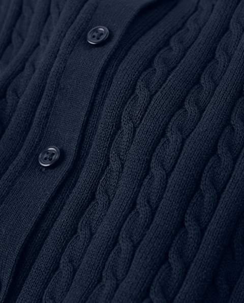 Кардиган Gymboree Cable Knit Cardigan - Uniform для девочек, цвет: Синий