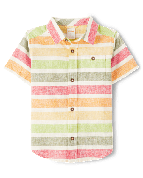 Рубашка Gymboree Matching Family Striped Button Up Shirt - Little Sprout для мальчиков, цвет: Кремовый