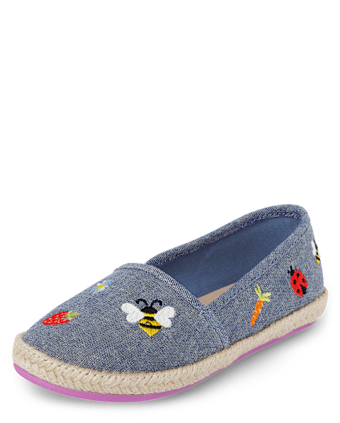 Балетки Gymboree Embroidered Icon Espadrille Flats - Little Sprout для девочек, цвет: Джинсовый