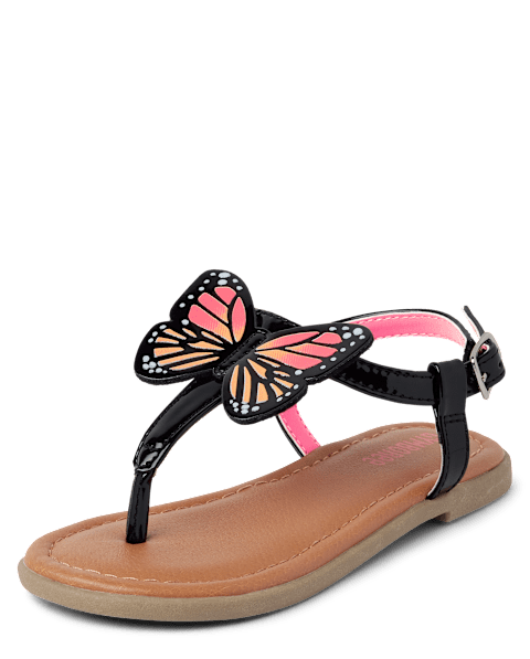 Сандалии Gymboree Applique Butterfly Sandals - Magical Monarch для девочек, цвет: Чёрный