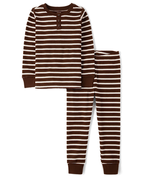 Пижама Snug для детей, термоткань, в полоску — Gymboree, цвет: Коричневый
