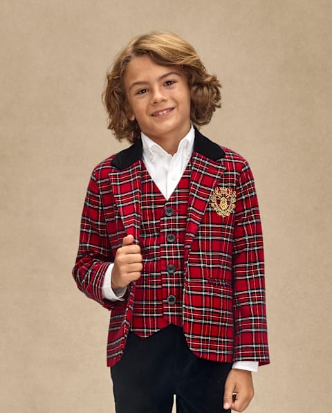 Жилет Gymboree Plaid - Royal Christmas для мальчиков, цвет: Красный