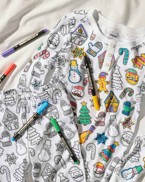Пижама Snug для детей, с планкой на пуговицах, хлопок — Gymboree, цвет: Разноцветный