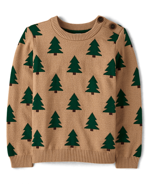 Свитер Gymboree Intarsia Pine Tree Sweater - Royal Christmas для мальчиков, цвет: Коричневый