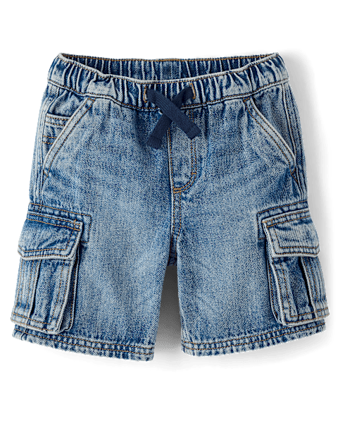 Шорты Gymboree Denim Pull On Cargo - Little Essentials для мальчиков, цвет: Синий