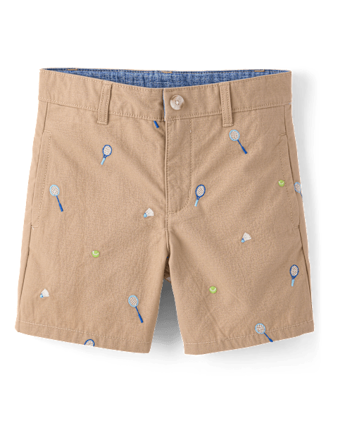 Шорты Gymboree Embroidered Sports Chino - Club House для мальчиков, цвет: Коричневый