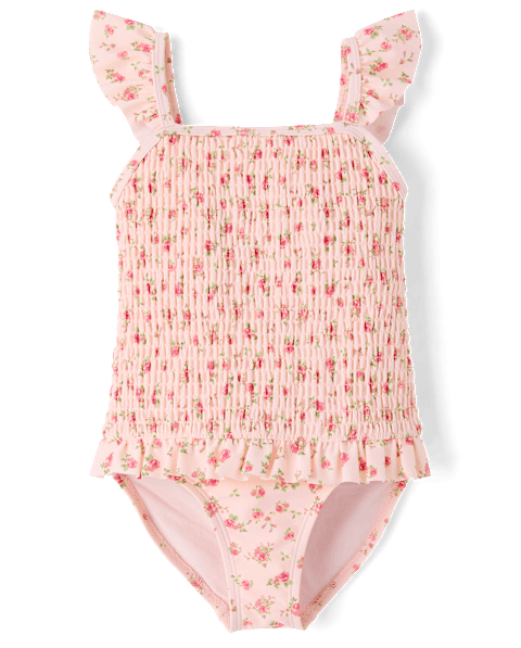 Купальник Smocked для детей, оборки, цветочный принт — Gymboree, цвет: Розовый