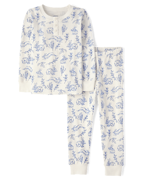 Пижама Snug для детей, с планкой на пуговицах, хлопок — Gymboree, цвет: Белый