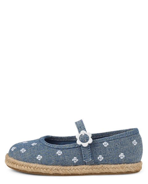 Обувь Gymboree Embroidered Floral Chambray Espadrilles - Driftwood Bay для девочек, цвет: Синий