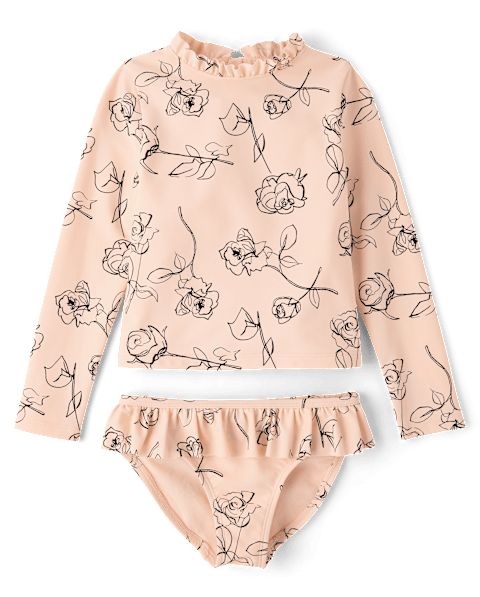 Рашгард Tankini для детей, цветочный принт — Gymboree, цвет: Оранжевый