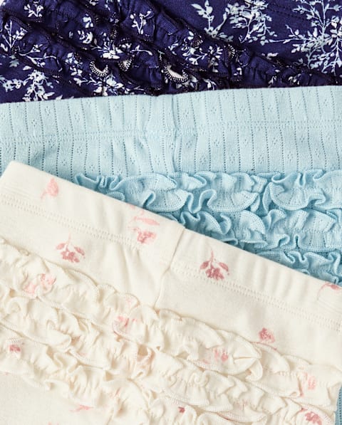Леггинсы Gymboree Floral Ruffle 3-Pack для девочек-малышей, цвет: Синий