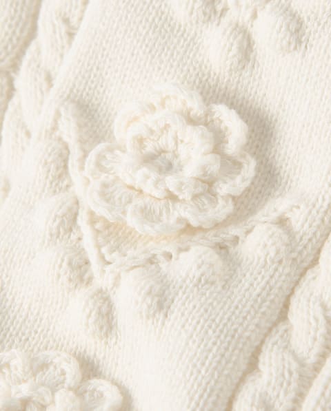 Свитер Gymboree Crochet Floral Cable Knit Sweater - Driftwood Bay для девочек, цвет: Белый