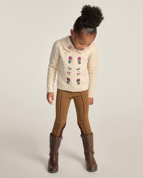 Леггинсы Gymboree Contrast Textured Jeggings - Countryside Manor для девочек, цвет: Коричневый