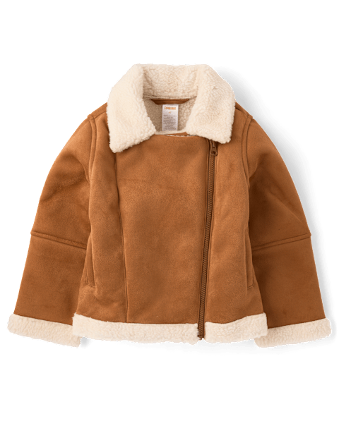 Куртка Gymboree Faux Suede Moto Jacket - Countryside Manor для девочек, цвет: Коричневый
