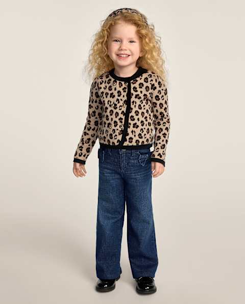 Джинсы Gymboree Bow Wide Leg - Little Essentials для девочек, цвет: Синий