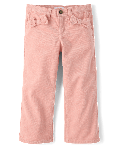 Брюки Gymboree Bow Corduroy Wide Leg - Blue Sky Mountain для девочек, цвет: Розовый
