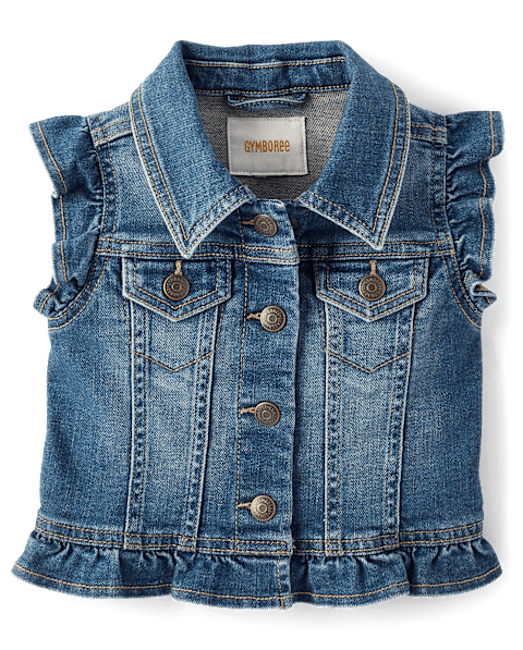 Жилет Gymboree Flutter Denim Vest - Little Essentials для девочек, цвет: Синий
