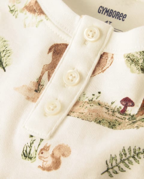 Пижама Snug для детей, с планкой на пуговицах, хлопок — Gymboree, цвет: Кремовый