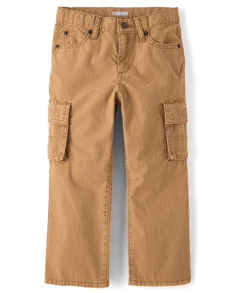 Брюки Gymboree Garment Dyed Ripstop Baggy Cargo - Little Essentials для мальчиков, цвет: Коричневый