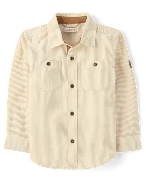 Рубашка Gymboree Textured Corduroy Button Up Shirt - The Harvest Edit для мальчиков, цвет: Кремовый