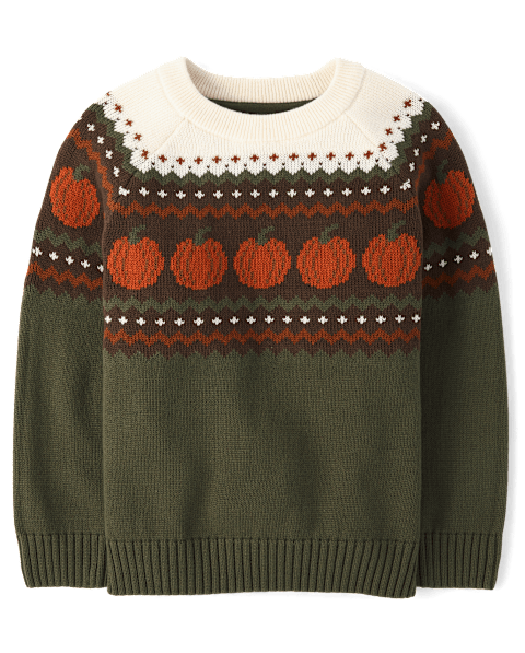 Свитер Gymboree Pumpkin Fairisle Sweater - The Harvest Edit для мальчиков, цвет: Зелёный