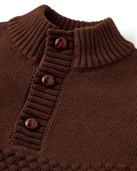 Свитер Gymboree Stitched Mock Neck Sweater - Little Essentials для мальчиков, цвет: Коричневый