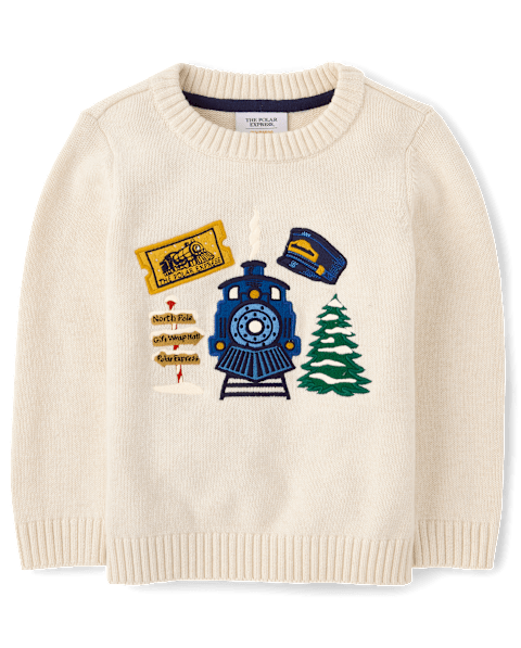 Свитер Gymboree Embroidered - The Polar Express™ для мальчиков, цвет: Рыжевато-коричневый