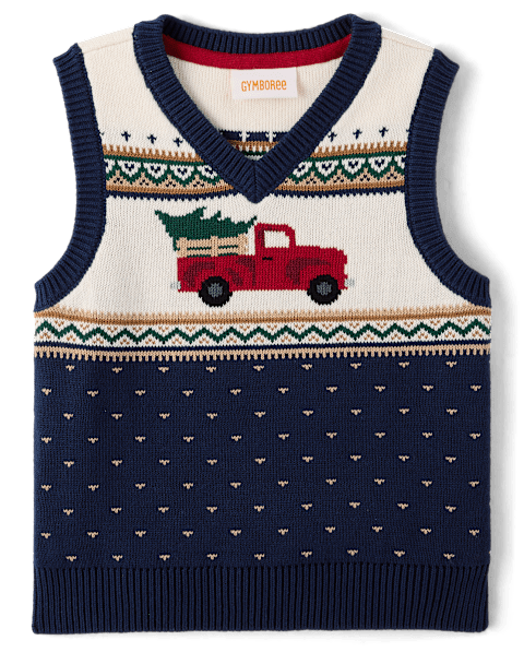 Жилет Gymboree Truck Fairisle Sweater Vest - Tartan Remix для мальчиков, цвет: Синий