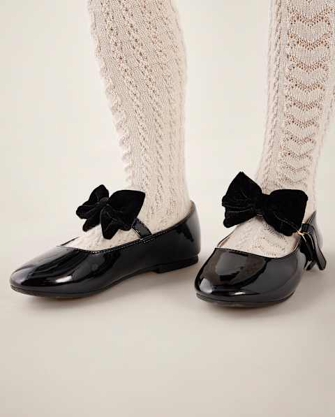 Балетки Gymboree Bow Ballet - Little Essentials для девочек, цвет: Чёрный