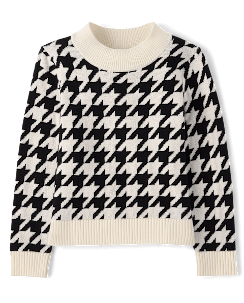 Свитер Gymboree Houndstooth Mock Neck - Aspen Lodge для девочек, цвет: Чёрный