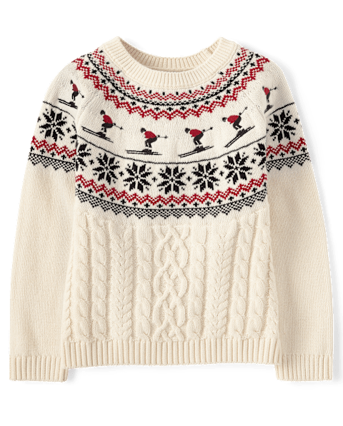Свитер Gymboree Cable Knit Raglan - Aspen Lodge для девочек, цвет: Кремовый