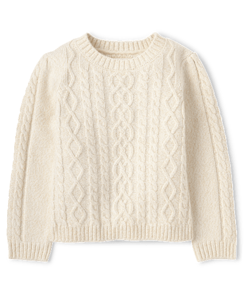 Свитер Gymboree Cable Knit - Little Essentials для девочек, цвет: Кремовый