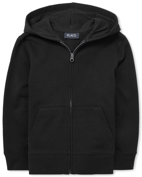Худи The Children's Place Fleece Zip Up для мальчиков, цвет: Чёрный