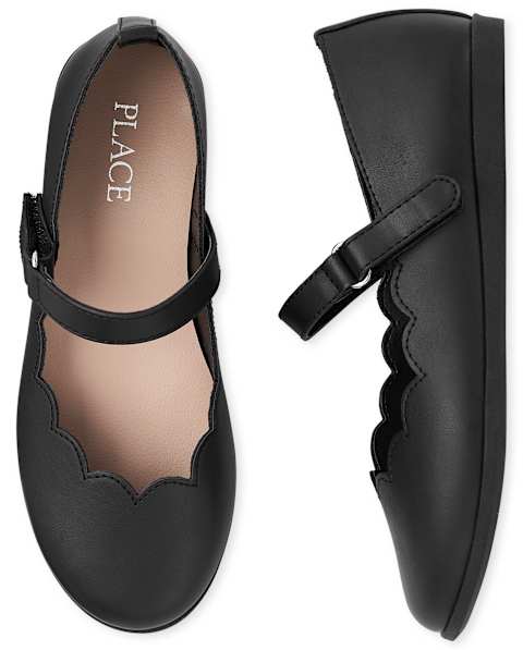 Балетки The Children's Place Comfort Flex Mary Jane для девочек, цвет: Чёрный